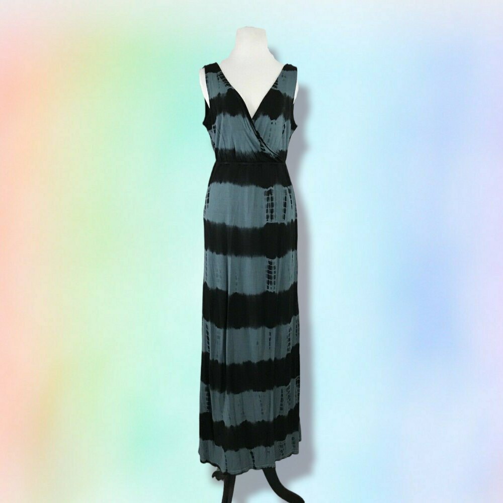 ROMEO AND JULIET COUTURE Maxi Dress Tie and dye Small Dark Blue & Black